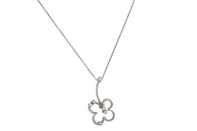 Lot 125 - A DIAMOND PENDANT, modelled as a butterfly,...