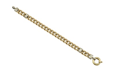 Lot 383 - A HOLLOW CURB LINK 9CT GOLD BRACELET, 18.9 g,...