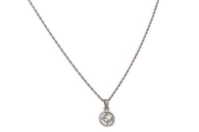 Lot 241 - A VINTAGE DIAMOND SOLITAIRE PENDANT, the...