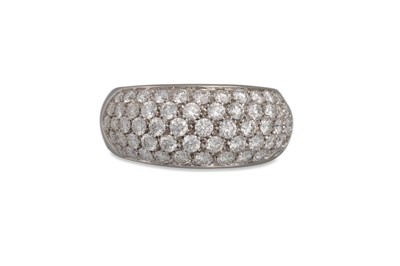 Lot 168 - A DIAMOND RING, pavé set in 18ct white gold....