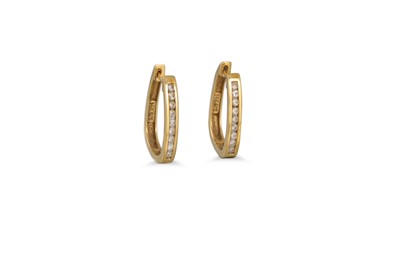 Lot 14 - A PAIR OF DIAMOND SET EARRINGS, mounted in...