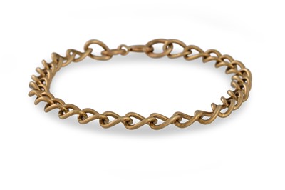 Lot 254 - A 9CT GOLD CURB LINK BRACELET, 8.3 g. 8”/20 cm
