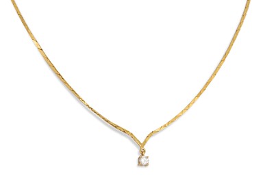 Lot 349 - A DIAMOND SET PENDANT, mounted in 18ct yellow...