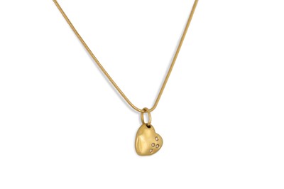 Lot 351 - A DIAMOND SET HEART SHAPED PENDANT, by John...