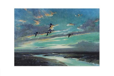 Lot 600 - AFTER SIR PETER SCOTT, 'Geese Landing',...