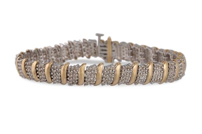 Lot 93 - A DIAMOND CLUSTER LINE BRACELET, the round...