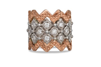 Lot 275 - A DIAMOND RING, of shaped form, openwork...