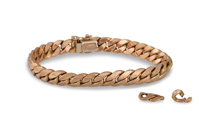 Lot 246 - A 9CT GOLD CURB LINK BRACELET,  together with...