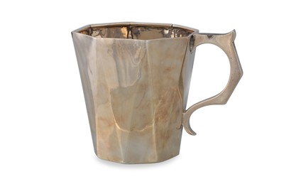 Lot 531 - A PRE-WAR ART DECO SILVER CHRISTENING CUP,...