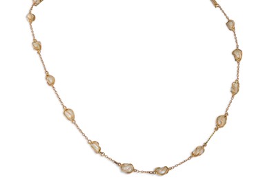 Lot 436 - A BAROQUE PEARL NECKLACE, the pearls in wire...