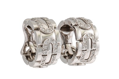 Lot 218 - A PAIR OF CARTIER 'TANK' WHITE GOLD AND...