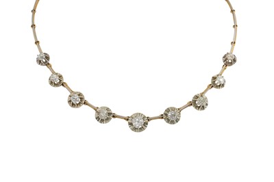 Lot 219 - A DIAMOND COLLAR, set with graduated old cut...