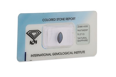 Lot 7 - AN UNMOUNTED SAPPHIRE, in sealed IGI package,...