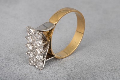 Lot 133 - A VINTAGE TWO ROWED DIAMOND RING, mounted in...