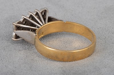 Lot 133 - A VINTAGE TWO ROWED DIAMOND RING, mounted in...