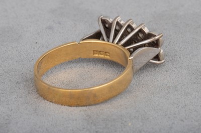 Lot 133 - A VINTAGE TWO ROWED DIAMOND RING, mounted in...