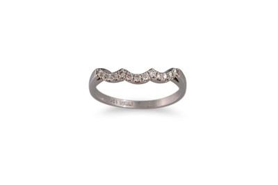 Lot 191 - A DIAMOND SET HALF HOOP RING, stamped 'A N D'...