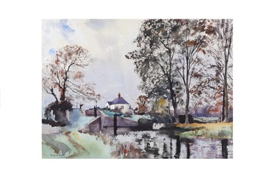 Lot 547 - TOM NISBET RHA (1909 - 2001), 'Canal Lock',...
