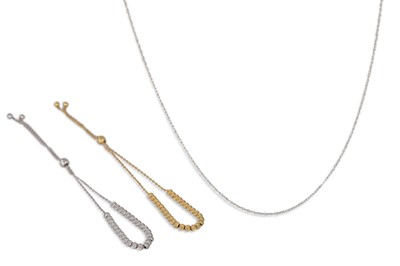 Lot 49 - TWO 18CT GOLD BRACELETS, together with a 10ct...