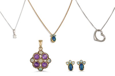 Lot 57 - THREE 9CT GOLD STONE SET ITEMS, 6.2 g. gross...