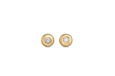 Lot 157 - A PAIR OF DIAMOND STUD EARRINGS, collet set in...