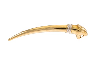 Lot 327 - A GOLD NOVELTY BROOCH, modelled as a leopard,...