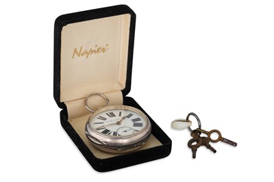 Lot 151 - A SILVER OPEN FACED POCKET WATCH, By Edward...