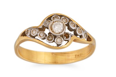 Lot 93 - A DIAMOND CROSS OVER RING, mounted in 18ct...