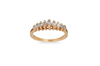 Lot 73 - A DIAMOND MARQUISE DRESS RING, mounted in...