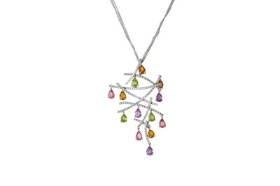 Lot 57 - A DIAMOND, AMETHYST, CITRINE, PINK SAPPHIRE...