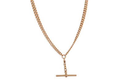 Lot 19 - A 9CT YELLOW GOLD DOUBLE GRADUATED FLAT CURB...