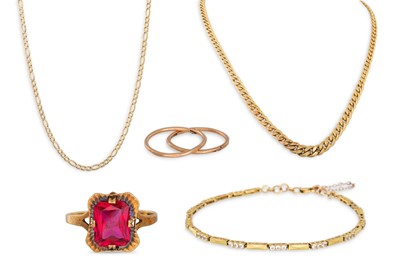 Lot 17 - A COLLECTION OF GOLD ITEMS, 32 g.