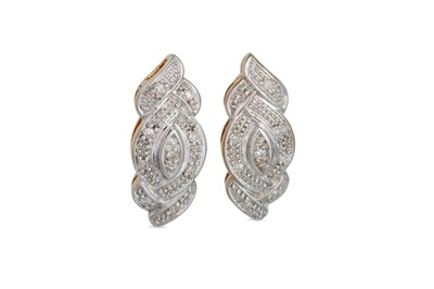 Lot 102 - A PAIR OF DIAMOND CLUSTER EARRINGS, mounted in...