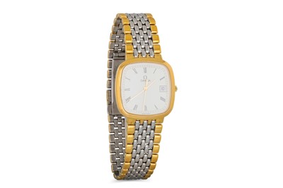Lot 401 - A GENT'S BI-METAL OMEGA WRISTWATCH, bracelet...