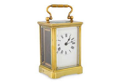 Lot 482 - A 19th CENTURY BRASS FRAMED GLASS CARRIAGE...