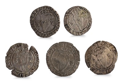 Lot 432 - 1534-1540 HENRY VIII IRISH HARP COINAGE 5 X...