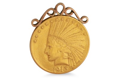 Lot 48 - A USA 1913 GOLD TEN DOLLAR COIN, with Indian...