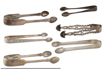 Lot 496 - A COLLECTION Of SIX SILVER HALLMARKED SUGAR...