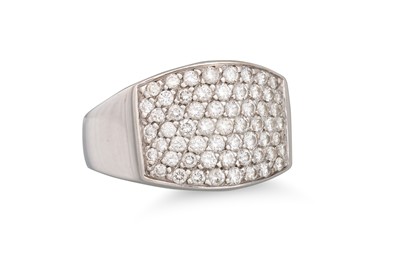 Lot 42 - A PAVÉ SET DIAMOND RING, mounted in white...