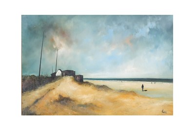 Lot 111 - RAYMOND KLEE (1925-2013) Untitled, beach scene...