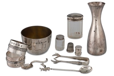 Lot 548 - A COLLECTION OF SILVER, to include a wine...