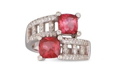 Lot 429 - A PINK TOURMALINE AND DIAMOND RING, of...