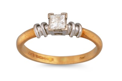 Lot 308 - A DIAMOND SOLITAIRE RING, the princess cut...
