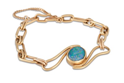 Lot 317 - A FANCY LINK BRACELET, set with opal triplet...