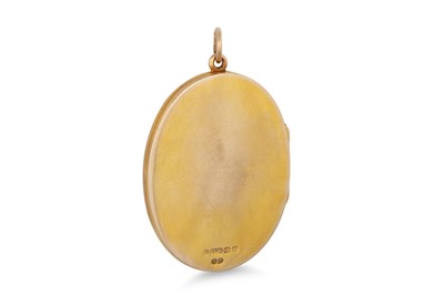 Lot 344 - A 9CT GOLD OVAL PHOTO LOCKET, Birmingham...