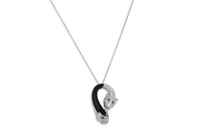 Lot 282 - A DIAMOND AND ENAMEL PENDANT, modelled as a...