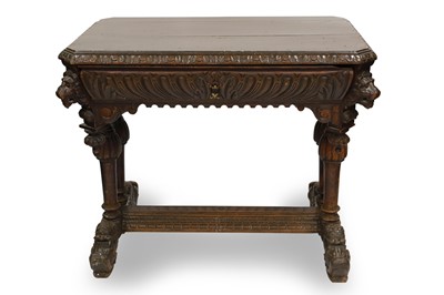 Lot 535 - A VICTORIAN JACOBEAN STYLE CARVED OAK HALL...