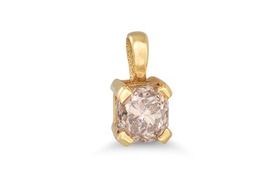 Lot 96 - A FANCY BROWN CUT DIAMOND PENDANT, together...