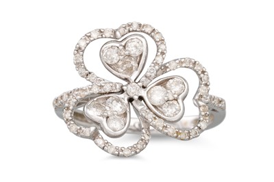 Lot 79 - A DIAMOND CLUSTER RING, in the form of a...