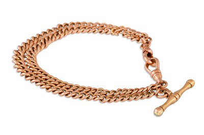 Lot 89 - A 9CT GOLD CURB LINK BRACELET, 25.4 g.